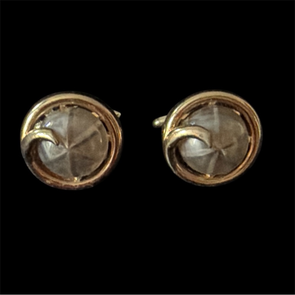 Swank 1960’s Vintage Grey Dome Gold Tone Cuff Links
